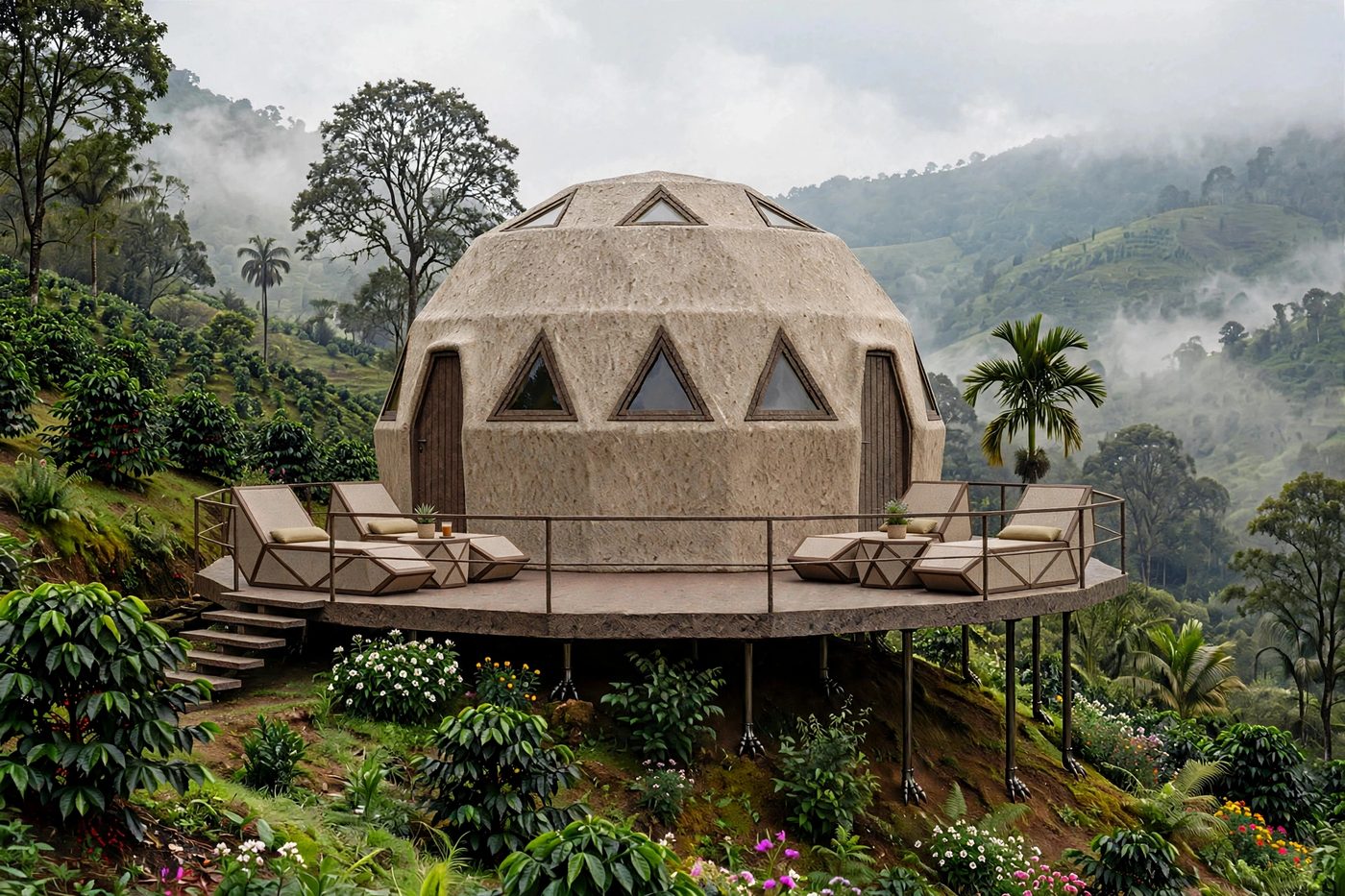 Eco-Habitat deployed at a hillside eco-resort
